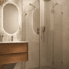 Shower enclosure Hietakari Vetro 542, brass fittings, super bright glass Shower enclosure Hietakari Vetro 542, brass fittings, super bright glass