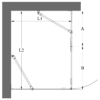Shower enclosure Hietakari Vetro 542 – dimension drawing Shower enclosure Hietakari Vetro 542 – dimension drawing