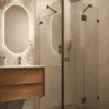 Shower enclosure Hietakari Vetro 542, black fittings, clear glass Shower enclosure Hietakari Vetro 542, black fittings, clear glass