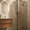 Shower enclosure Hietakari Vetro 542, black fittings, bronze tinted glass Shower enclosure Hietakari Vetro 542, black fittings, bronze tinted glass