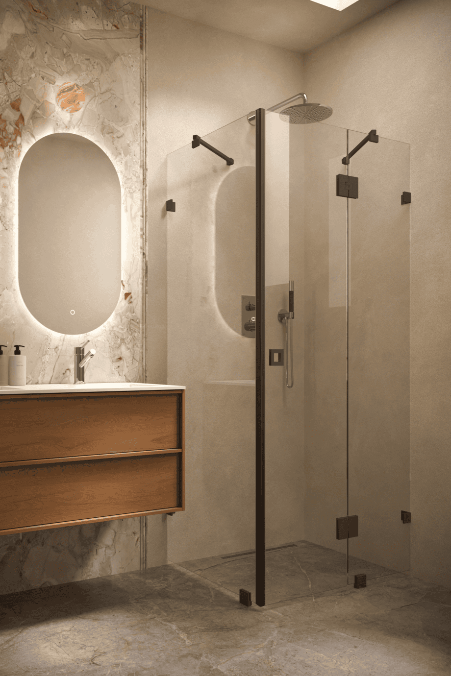 Shower enclosure Hietakari Vetro 542, black fittings, super bright glass Shower enclosure Hietakari Vetro 542, black fittings, super bright glass
