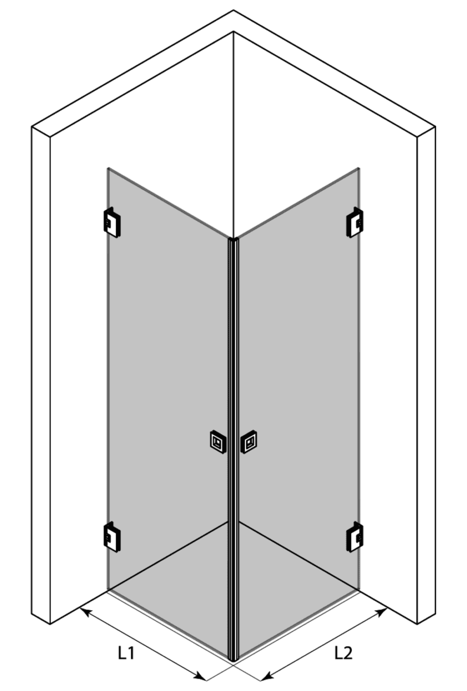 Shower enclosure Hietakari Vetro 543 – 3D drawing