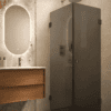 Shower enclosure Hietakari Vetro 543, black fittings, black glass