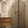 Shower enclosure Hietakari Vetro 543, black fittings, bronze tinted glass