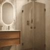 Shower enclosure Hietakari Vetro 543, black fittings, brown reeded glass