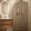 Shower enclosure Hietakari Vetro 543, Sand fittings, brown reeded glass