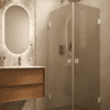 Shower enclosure Hietakari Vetro 543, white fittings, bronze tinted glass