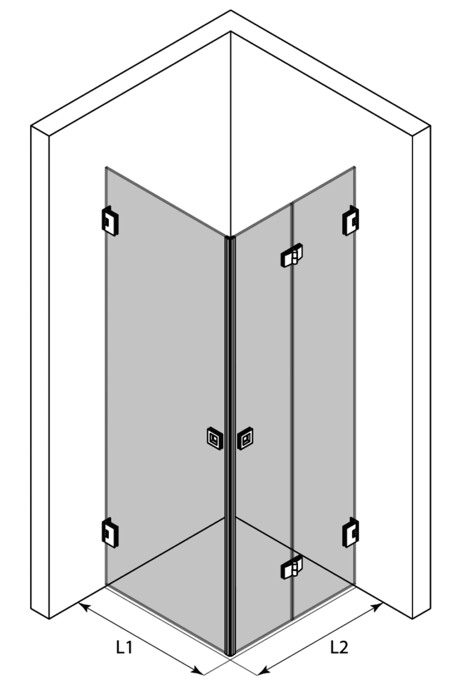 Shower enclosure Hietakari Vetro 544 ā 3D drawing Shower enclosure Hietakari Vetro 544 ā 3D drawing