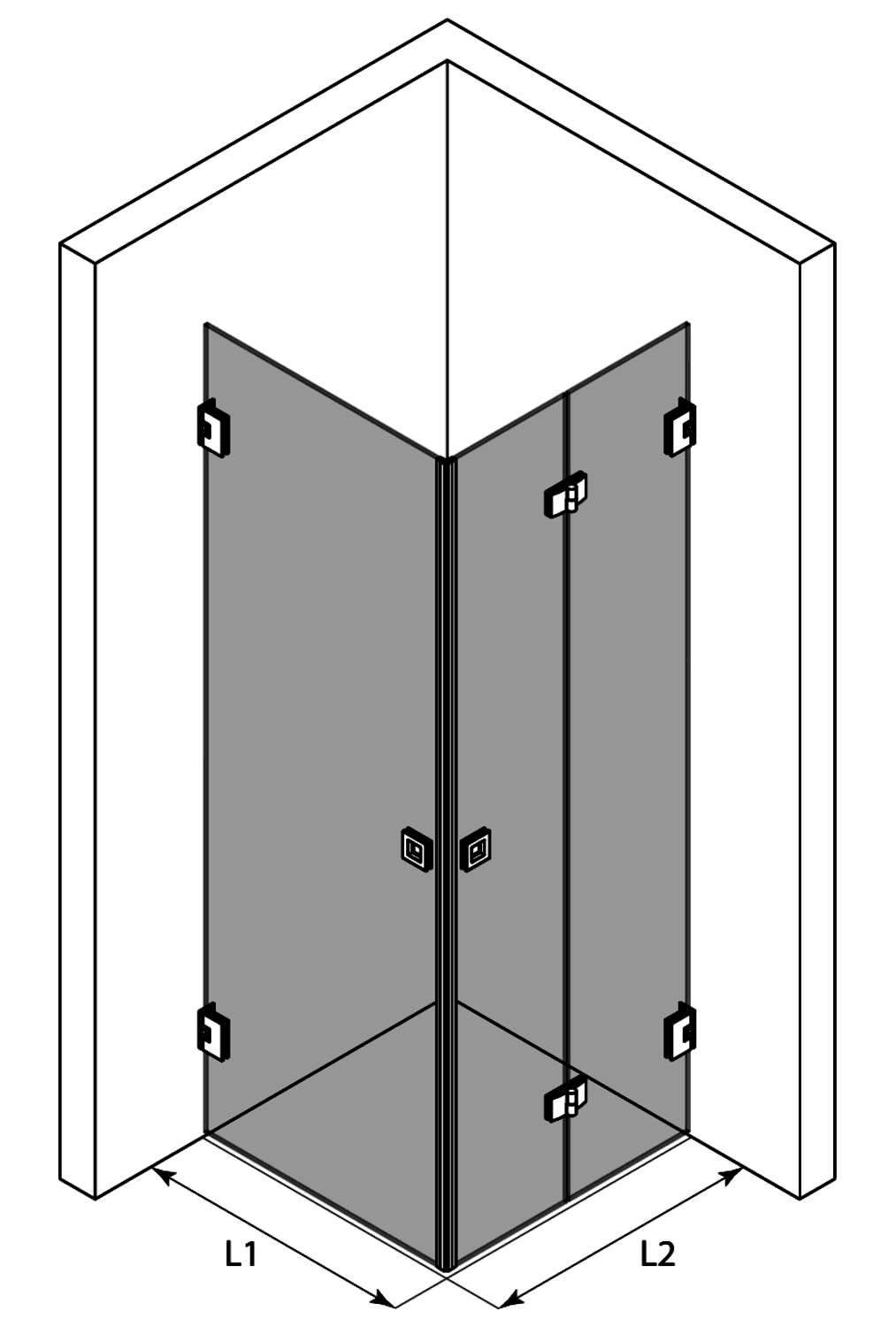 Shower enclosure Hietakari Vetro 544 ā 3D drawing Shower enclosure Hietakari Vetro 544 ā 3D drawing