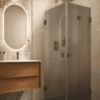 Shower enclosure Hietakari Vetro 544, Cocoa fittings, grey reeded glass Shower enclosure Hietakari Vetro 544, Cocoa fittings, grey reeded glass
