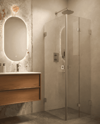 Shower enclosure Hietakari Vetro 544, chrome fittings, clear glass