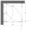 Shower enclosure Hietakari Vetro 544 ā dimension drawing Shower enclosure Hietakari Vetro 544 ā dimension drawing