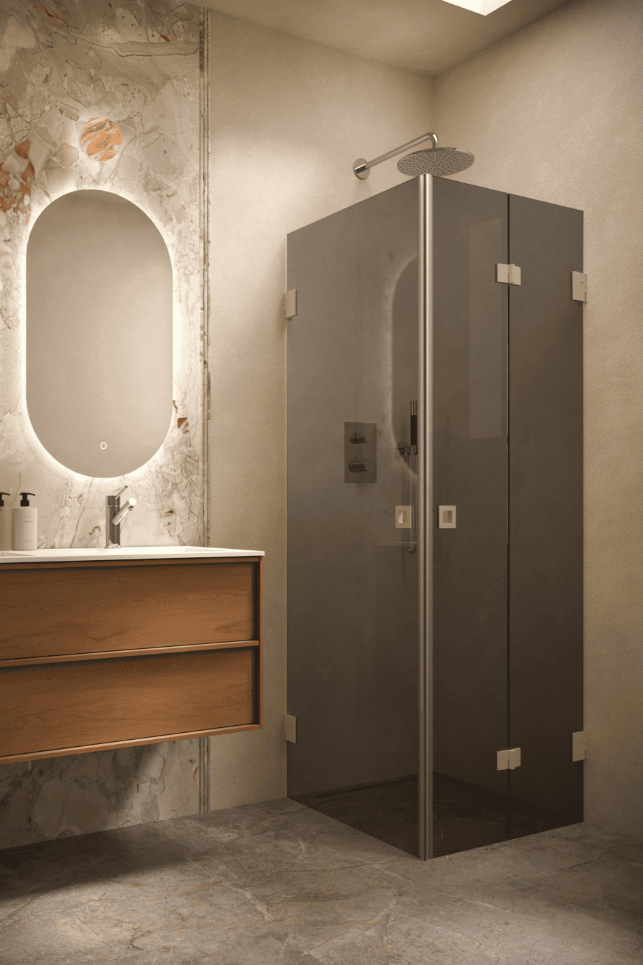 Shower enclosure Hietakari Vetro 544, Sand fittings, black glass Shower enclosure Hietakari Vetro 544, Sand fittings, black glass