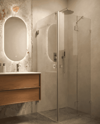 Shower enclosure Hietakari Vetro 545, chrome fittings, clear glass