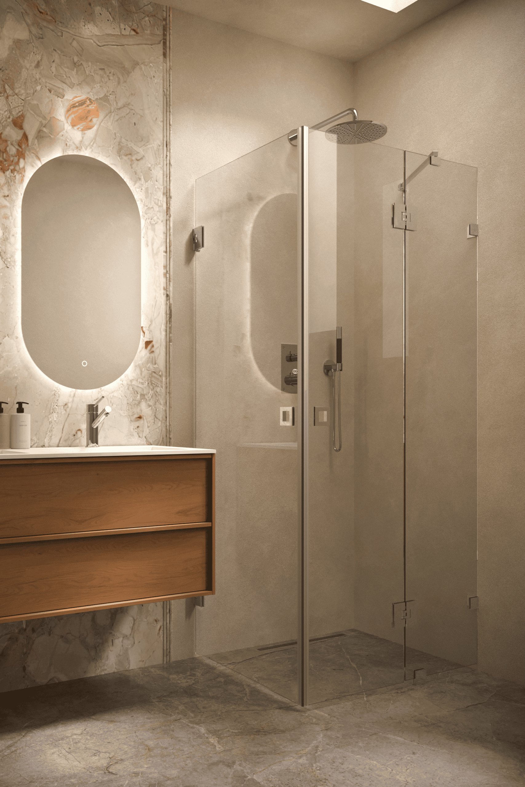 Shower enclosure Hietakari Vetro 545, chrome fittings, clear glass Shower enclosure Hietakari Vetro 545, chrome fittings, clear glass