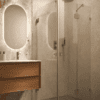 Shower enclosure Hietakari Vetro 545, brass fittings, super bright glass Shower enclosure Hietakari Vetro 545, brass fittings, super bright glass