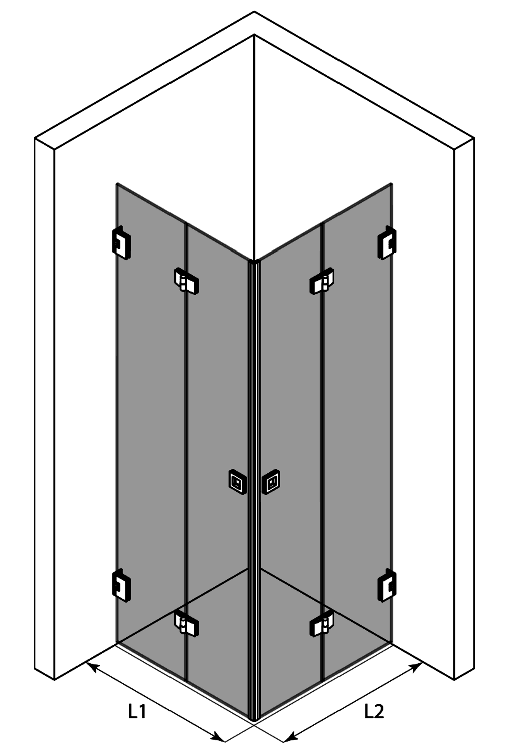 Shower enclosure Hietakari Vetro 546 ā 3D drawing Shower enclosure Hietakari Vetro 546 ā 3D drawing