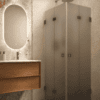 Shower enclosure Hietakari Vetro 546, Cocoa fittings, grey satin glass Shower enclosure Hietakari Vetro 546, Cocoa fittings, grey satin glass