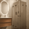 Shower enclosure Hietakari Vetro 546, Cocoa fittings, brown reeded glass Shower enclosure Hietakari Vetro 546, Cocoa fittings, brown reeded glass