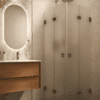 Shower enclosure Hietakari Vetro 546, Cocoa fittings, super bright satin glass Shower enclosure Hietakari Vetro 546, Cocoa fittings, super bright satin glass