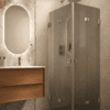 Shower enclosure Hietakari Vetro 546, brushed fittings, grey reeded glass Shower enclosure Hietakari Vetro 546, brushed fittings, grey reeded glass