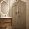 Shower enclosure Hietakari Vetro 546, Mocha fittings, brown reeded glass Shower enclosure Hietakari Vetro 546, Mocha fittings, brown reeded glass