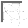 Shower enclosure Hietakari Vetro 546 ā dimension drawing Shower enclosure Hietakari Vetro 546 ā dimension drawing