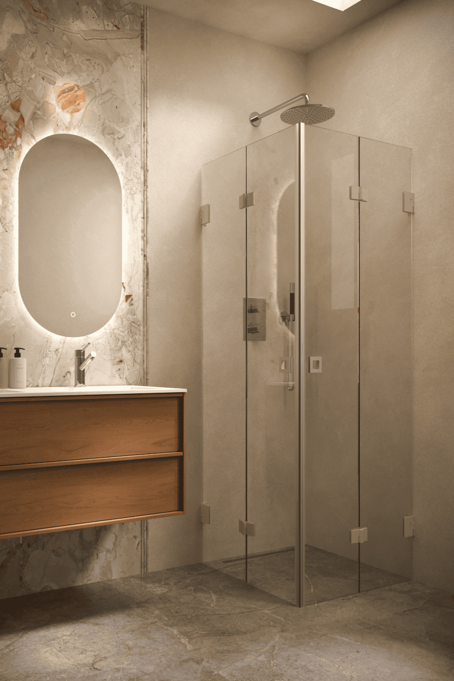 Shower enclosure Hietakari Vetro 546, Sand fittings, clear glass Shower enclosure Hietakari Vetro 546, Sand fittings, clear glass