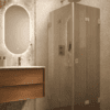 Shower enclosure Hietakari Vetro 546, Sand fittings, brown reeded glass Shower enclosure Hietakari Vetro 546, Sand fittings, brown reeded glass