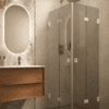 Shower enclosure Hietakari Vetro 546, white fittings, grey tinted glass Shower enclosure Hietakari Vetro 546, white fittings, grey tinted glass