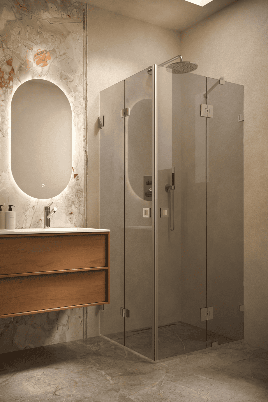 Shower enclosure Hietakari Vetro 547, chrome fittings, grey tinted glass Shower enclosure Hietakari Vetro 547, chrome fittings, grey tinted glass