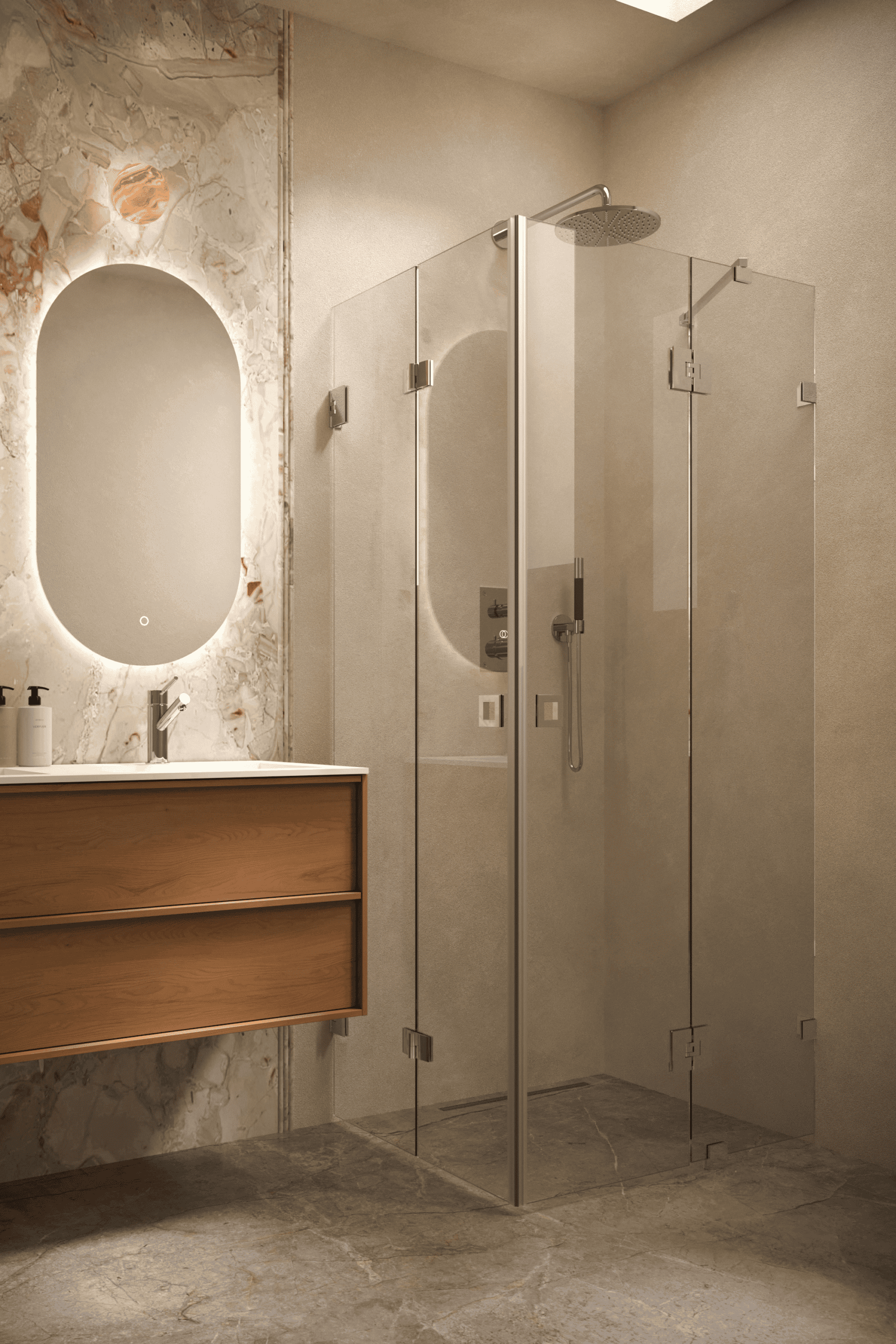 Shower enclosure Hietakari Vetro 547, chrome fittings, clear glass Shower enclosure Hietakari Vetro 547, chrome fittings, clear glass
