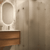 Shower enclosure Hietakari Vetro 547, brass fittings, satin frosted glass Shower enclosure Hietakari Vetro 547, brass fittings, satin frosted glass