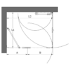 Shower enclosure Hietakari Vetro 547 – dimension drawing Shower enclosure Hietakari Vetro 547 – dimension drawing