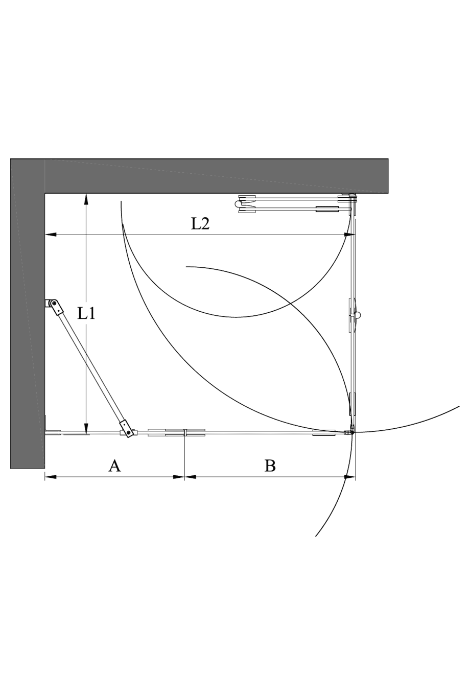 Shower enclosure Hietakari Vetro 547 – dimension drawing Shower enclosure Hietakari Vetro 547 – dimension drawing