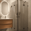 Shower enclosure Hietakari Vetro 547, black fittings, grey tinted glass Shower enclosure Hietakari Vetro 547, black fittings, grey tinted glass