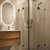 Shower enclosure Hietakari Vetro 547, black fittings, super bright glass Shower enclosure Hietakari Vetro 547, black fittings, super bright glass