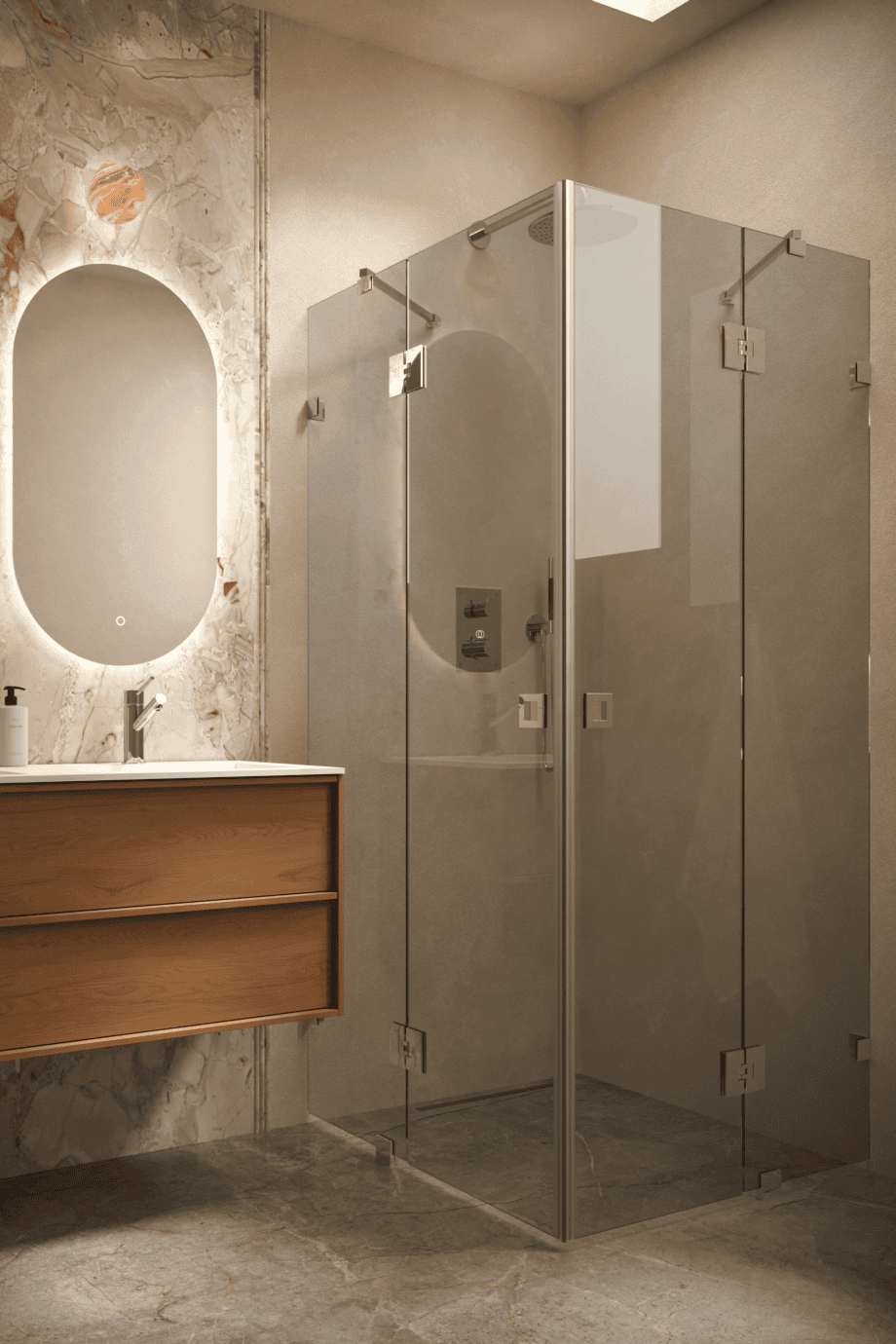 Shower enclosure Hietakari Vetro 548, chrome fittings, grey tinted glass Shower enclosure Hietakari Vetro 548, chrome fittings, grey tinted glass