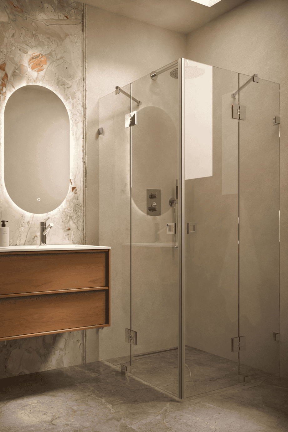 Shower enclosure Hietakari Vetro 548, chrome fittings, clear glass Shower enclosure Hietakari Vetro 548, chrome fittings, clear glass