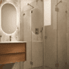 Shower enclosure Hietakari Vetro 548, brass fittings, clear glass Shower enclosure Hietakari Vetro 548, brass fittings, clear glass