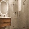 Shower enclosure Hietakari Vetro 548, brass fittings, super bright glass Shower enclosure Hietakari Vetro 548, brass fittings, super bright glass