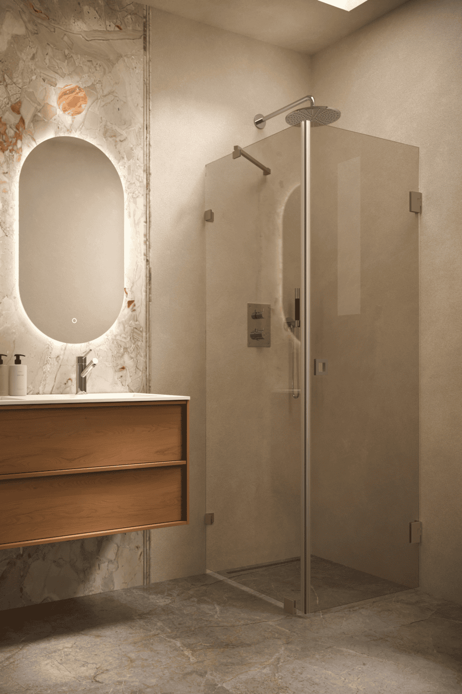 Shower enclosure Hietakari Vetro 548, Mocha fittings, bronze tinted glass Shower enclosure Hietakari Vetro 548, Mocha fittings, bronze tinted glass