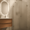 Shower enclosure Hietakari Vetro 548, Mocha fittings, satin frosted glass Shower enclosure Hietakari Vetro 548, Mocha fittings, satin frosted glass