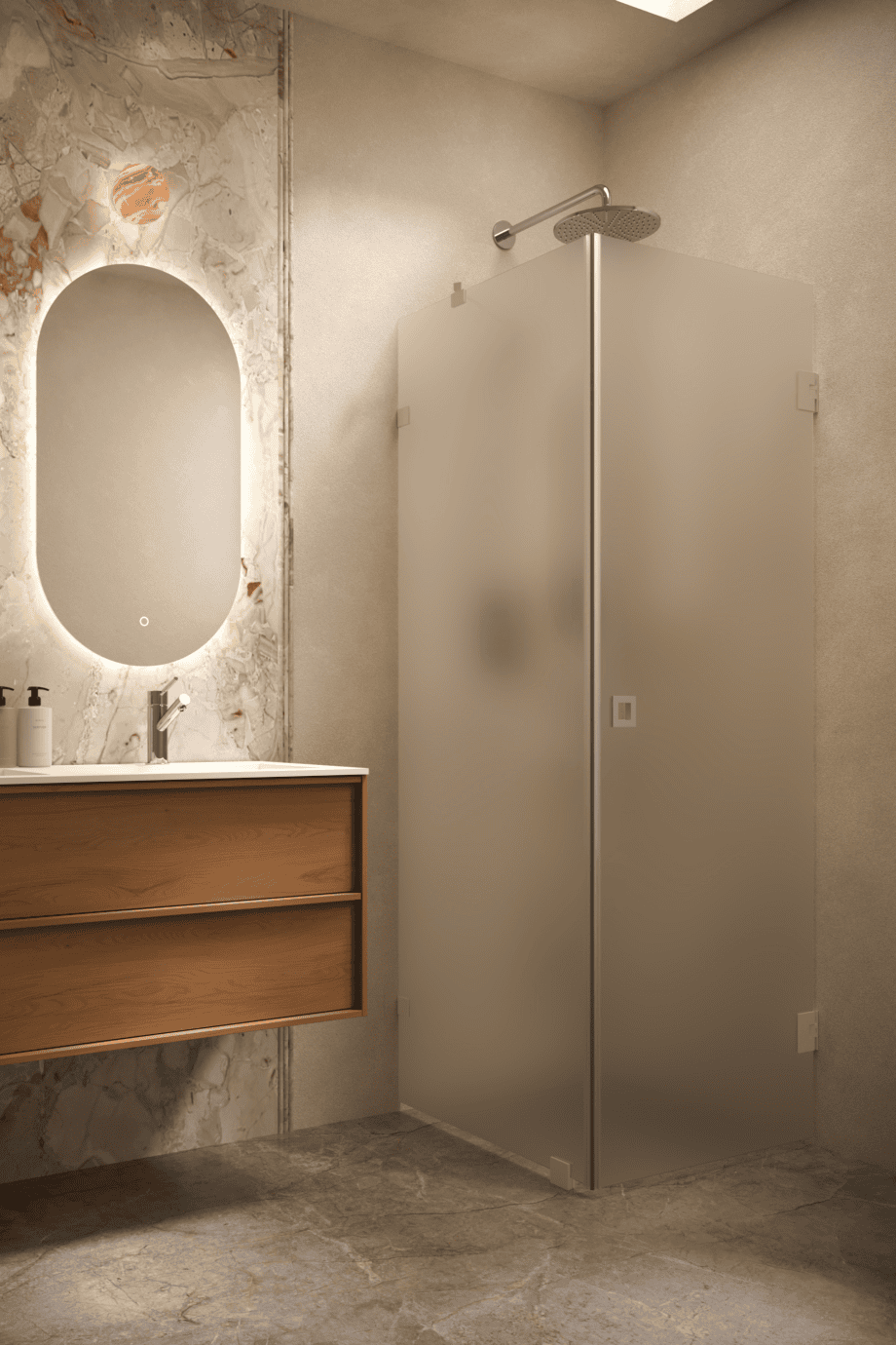 Shower enclosure Hietakari Vetro 548, Sand fittings, super bright satin glass Shower enclosure Hietakari Vetro 548, Sand fittings, super bright satin glass