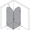 Shower enclosure Hietakari Vetro 566 – dimension drawing Shower enclosure Hietakari Vetro 566 – dimension drawing