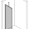 Fixed shower screen Hietakari Bläk 731 New York – 3D drawing Fixed shower screen Hietakari Bläk 731 New York – 3