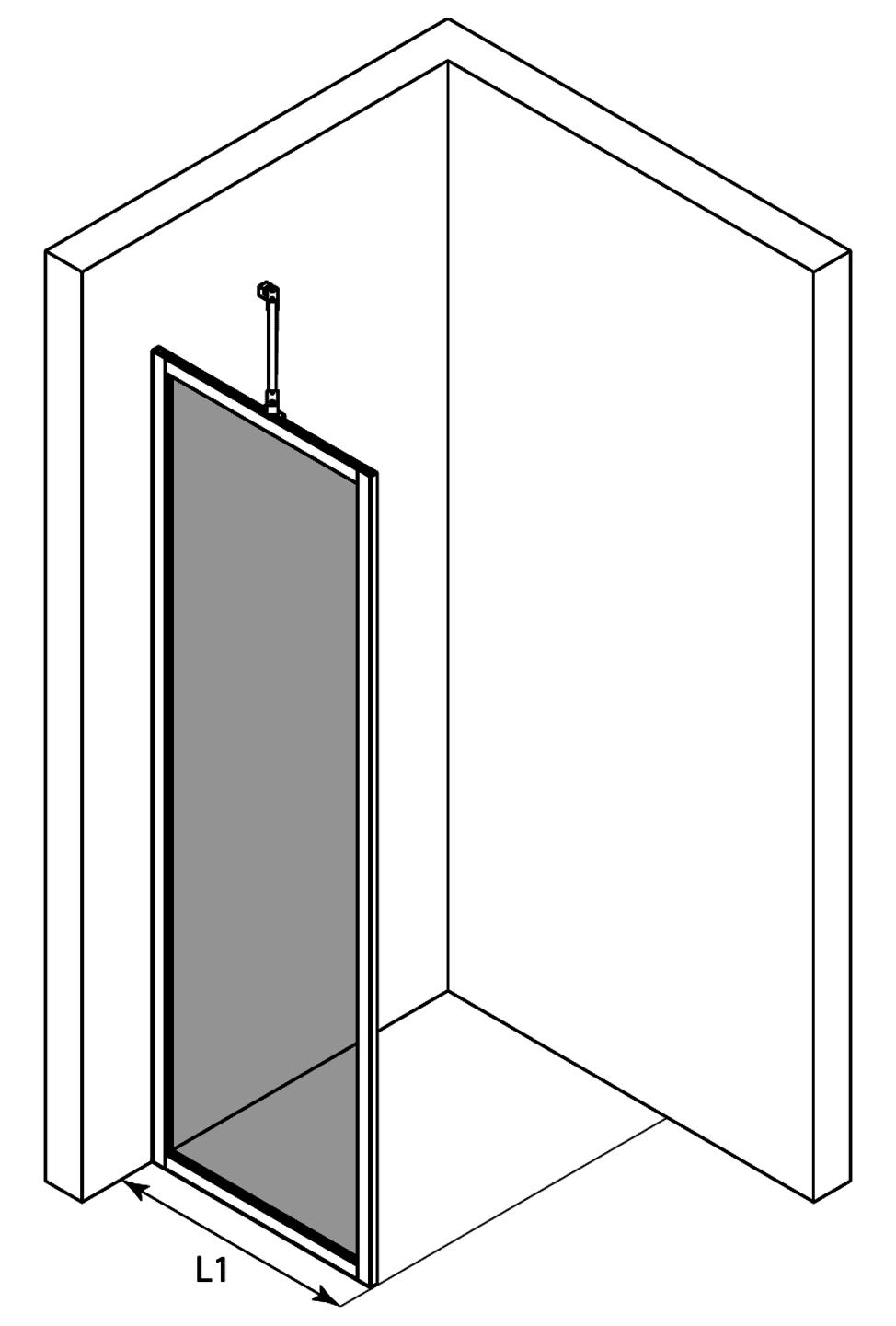 Fixed shower screen Hietakari Bläk 731 New York – 3