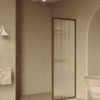 Fixed shower screen Hietakari Bläk 731 New York, Mocha frame, reeded glass Fixed shower screen Hietakari Bläk 731 New York, Mocha frame, reeded glass