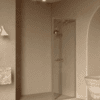 Fixed shower screen Hietakari Bläk 731 New York, Sand frame, grey tinted glass Fixed shower screen Hietakari Bläk 731 New York, Sand frame, grey tinted glass