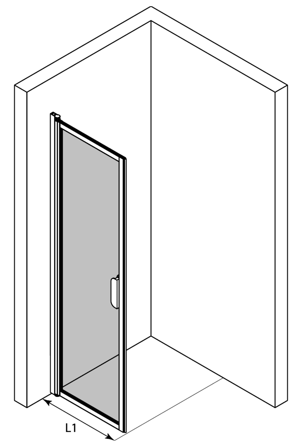 Hinged shower door Hietakari Bläk 732 New York – 3